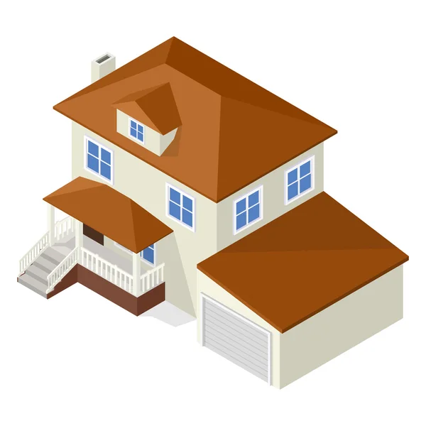 Architecture isometric cottage — Stock Vector