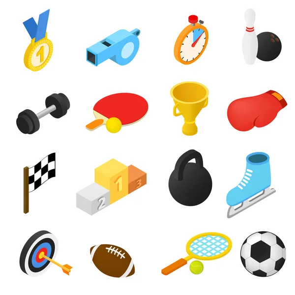 Iconos isométricos deportivos — Vector de stock