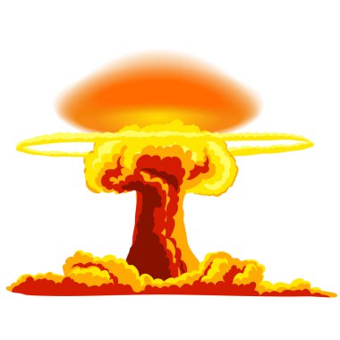 Nuclear explosion with dust clipart