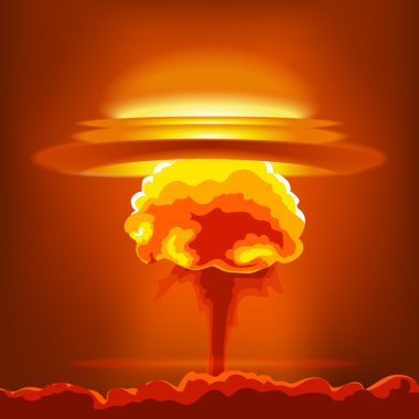 Nuclear explosion with dust clipart