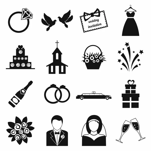 Wedding icons set — Stock Vector