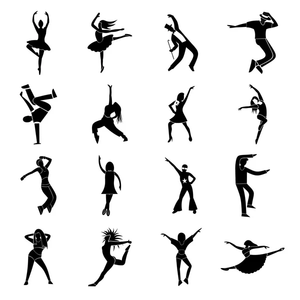 Danses ensemble d'icônes simples — Image vectorielle