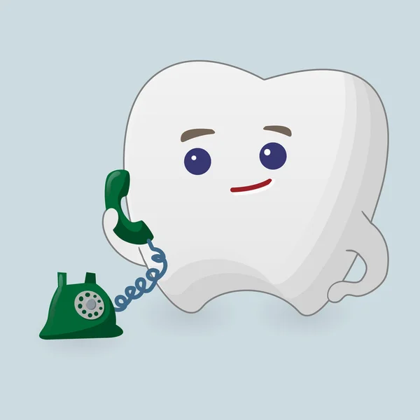 Tooth met telefoon illustratie — Stockvector