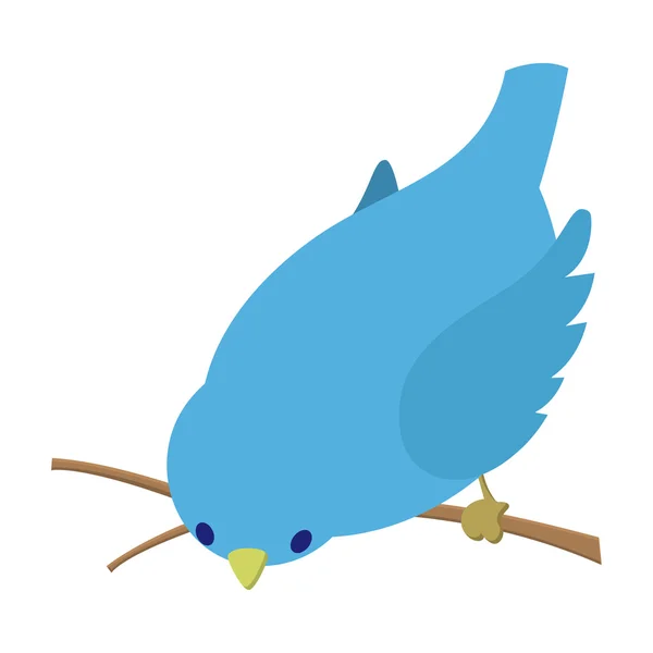 Bend down blue bird illustration — Stock Vector