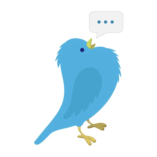 Illustration oiseau bleu chantant — Image vectorielle