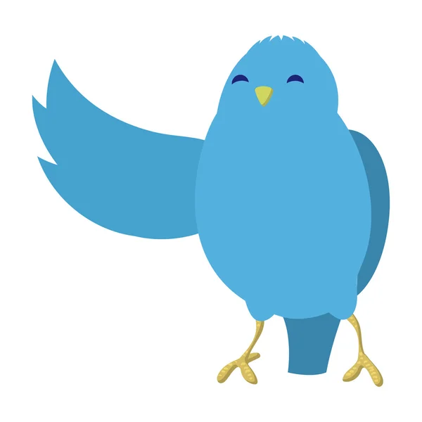 Falando azul pássaro ilustração — Vetor de Stock