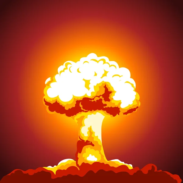 Ilustração da explosão nuclear — Vetor de Stock