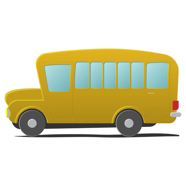 Caricature de bus scolaire jaune — Image vectorielle