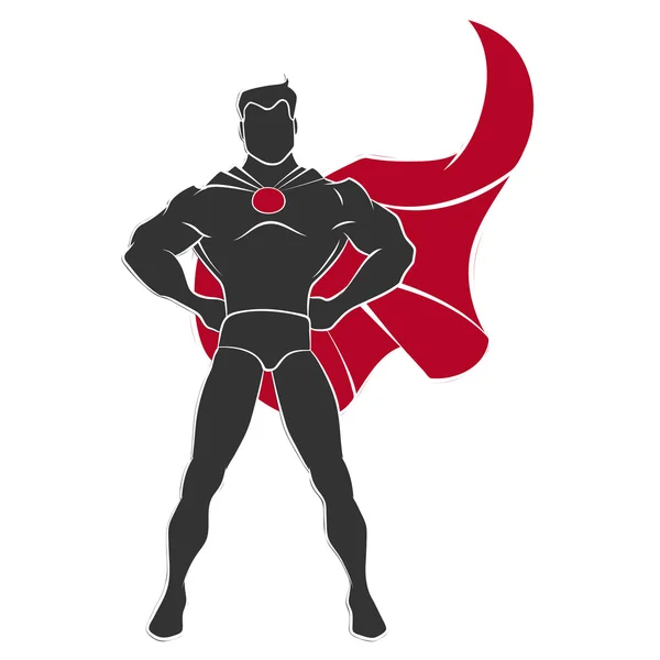 Superheld staande in defensieve houding — Stockvector