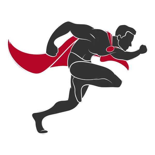Супергерой бежит в сторону — стоковый вектор