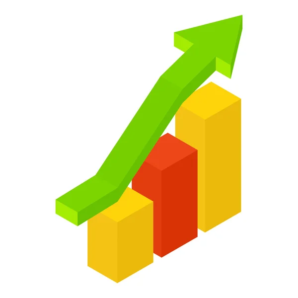 Nové růst chart izometrické ikony — Stockový vektor