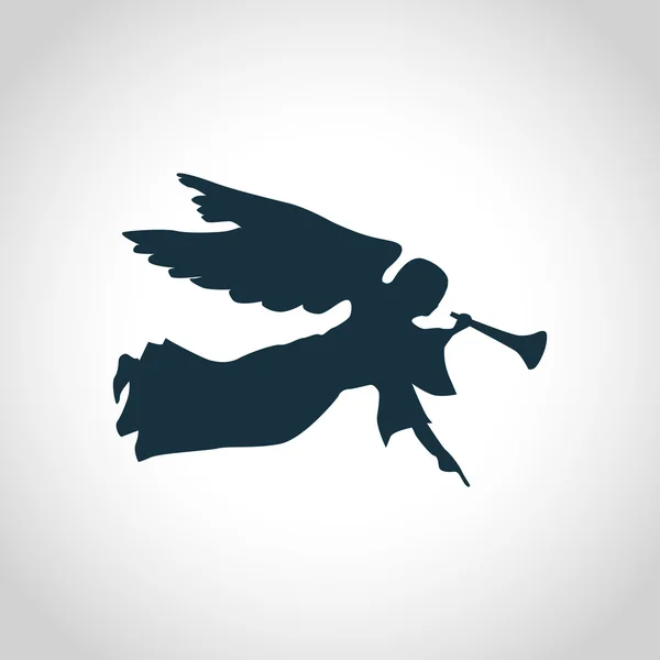 Ангел с силуэтом рога — стоковый вектор