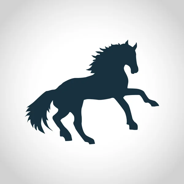 Silueta de caballo negro — Vector de stock