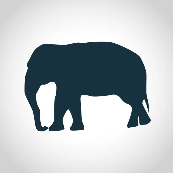 Silueta de elefante negro — Vector de stock