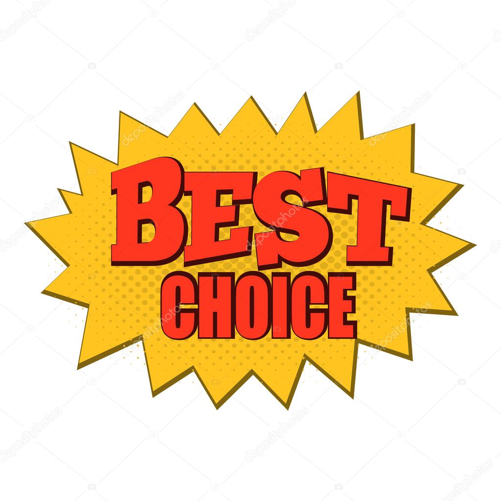 Best choice icon in comics style isolated on white background