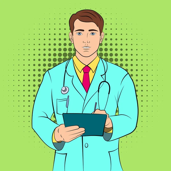 Young male doctor illustration — Stock Vector