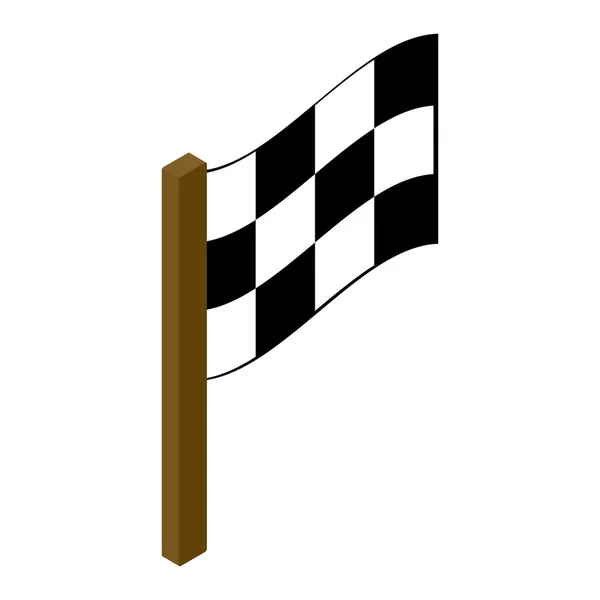 Bandera de carreras ícono 3D isométrico — Vector de stock