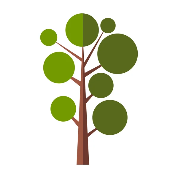 Símbolo liso árvore agradável —  Vetores de Stock