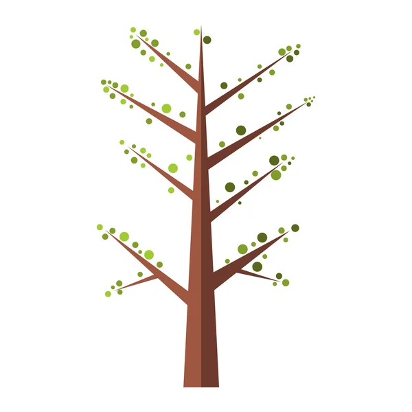 Árbol de primavera icono plano — Vector de stock