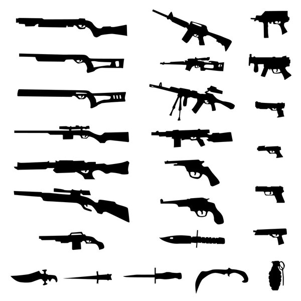 Weapon silhouette set