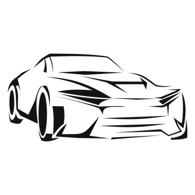 Car silhouette line icon clipart