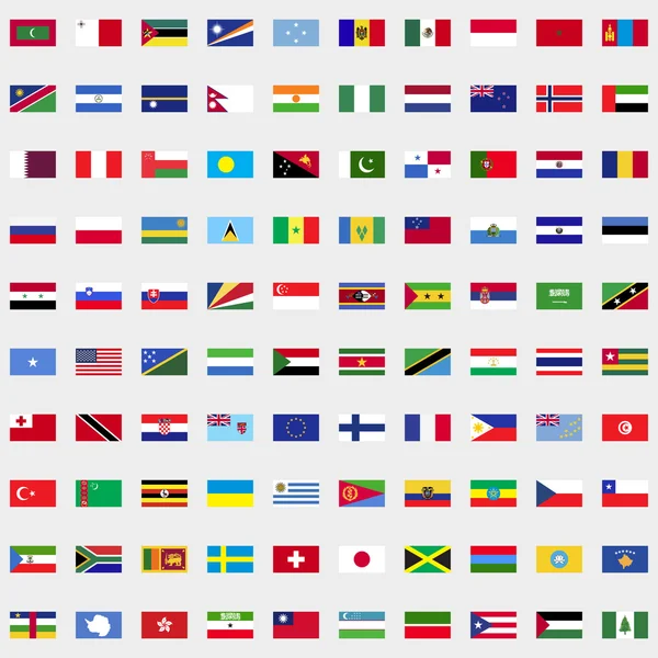 New flags of the world set — Stock Vector