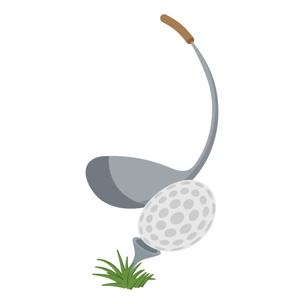 Golf club és a labda illusztráció — Stock Vector
