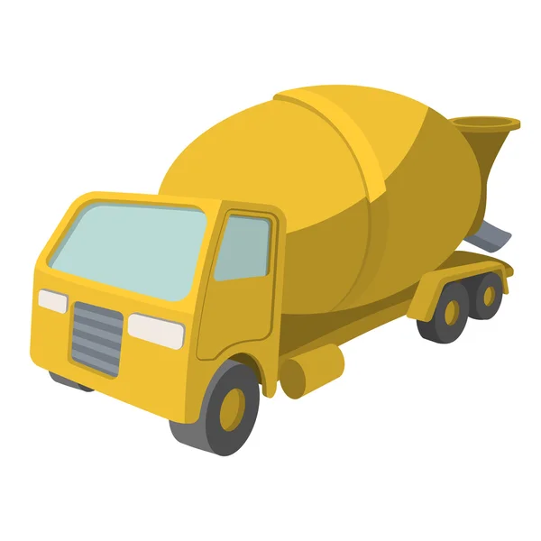 Betonmixer cartoon geel symbool — Stockvector