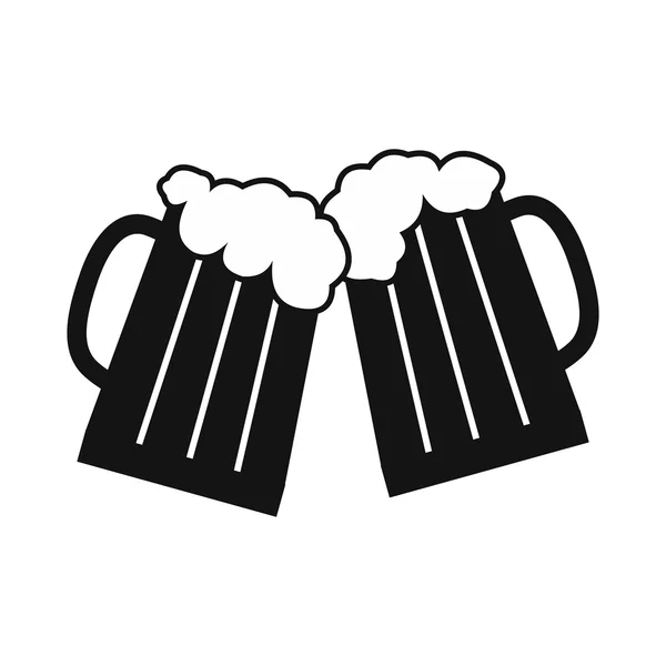 Két pohár vagy bögre sört — Stock Vector