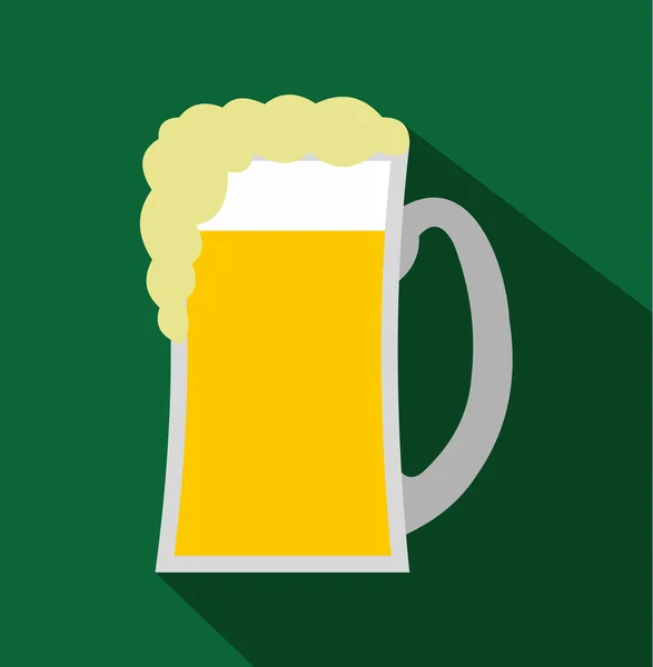 Стакан плоской иконы пива — стоковый вектор