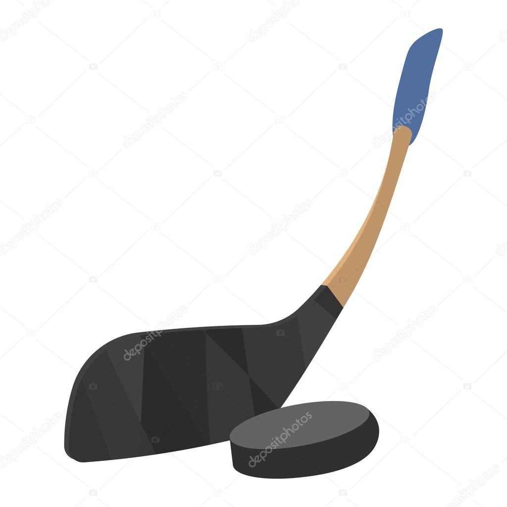 Hockey stick and puck illustration