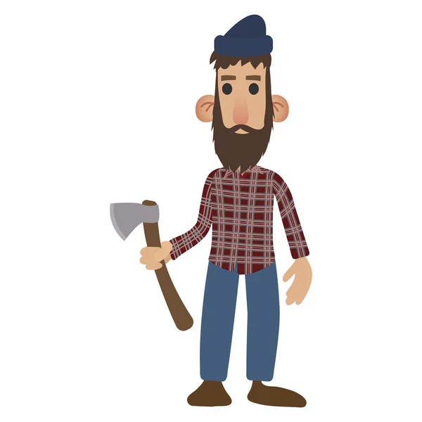 Lumberjack cartoon ikonen — Stock vektor
