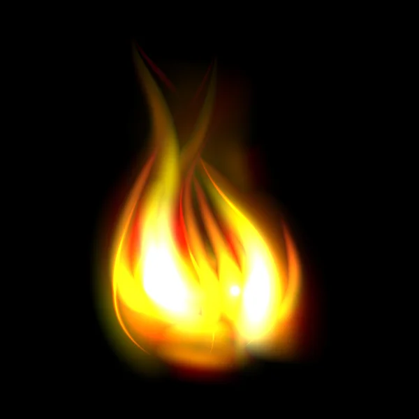 Beste realistische brand vlam — Stockvector