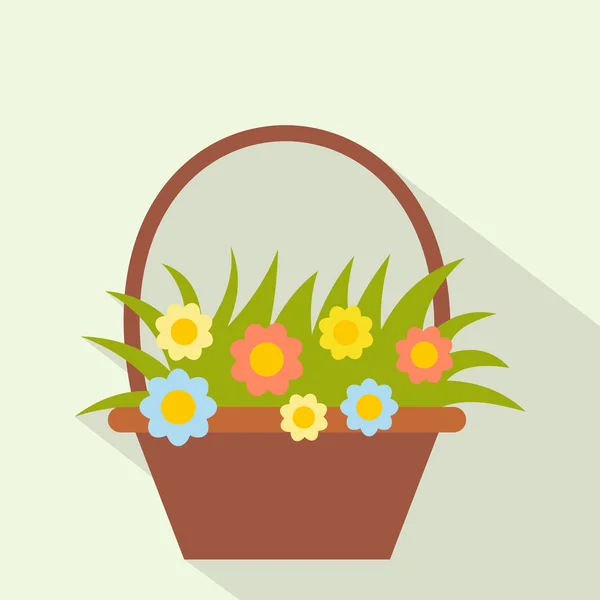 Mand met bloemen platte pictogram — Stockvector