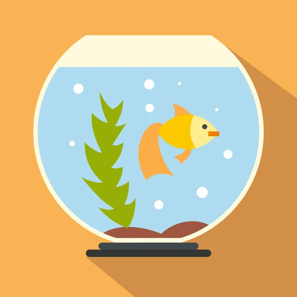 Aquarium flat icon — Stock Vector