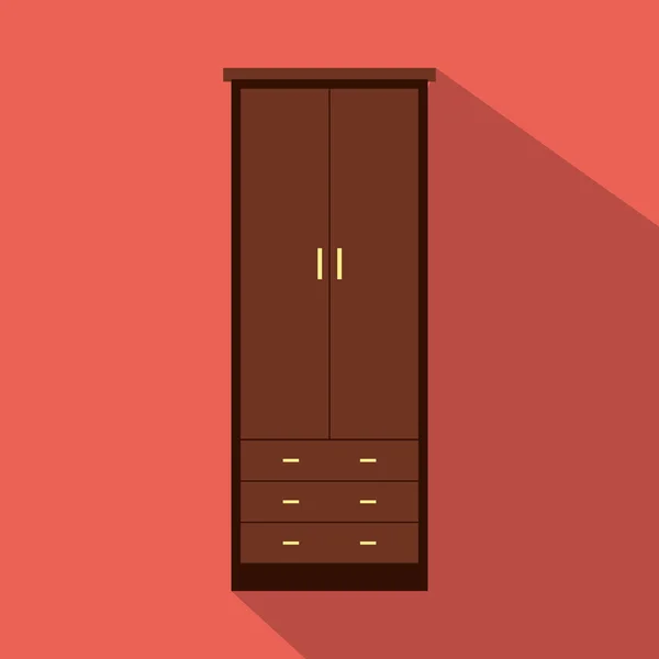 Cupboard wardrobe flat icon — Stock Vector