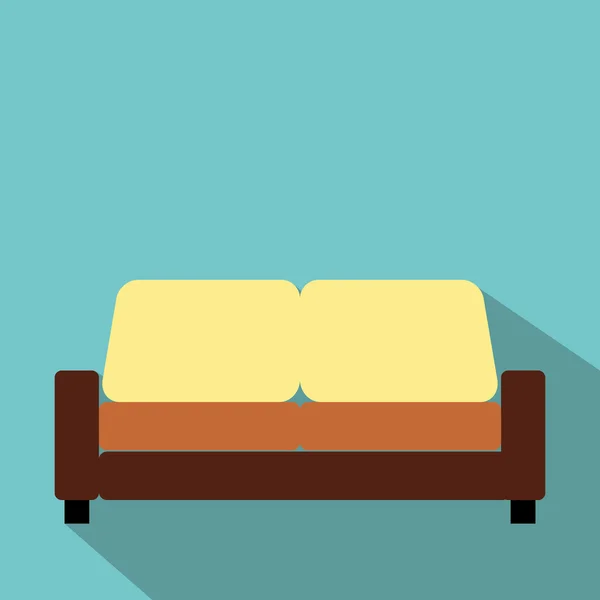 Sofa furniture flat icon — Stock Vector