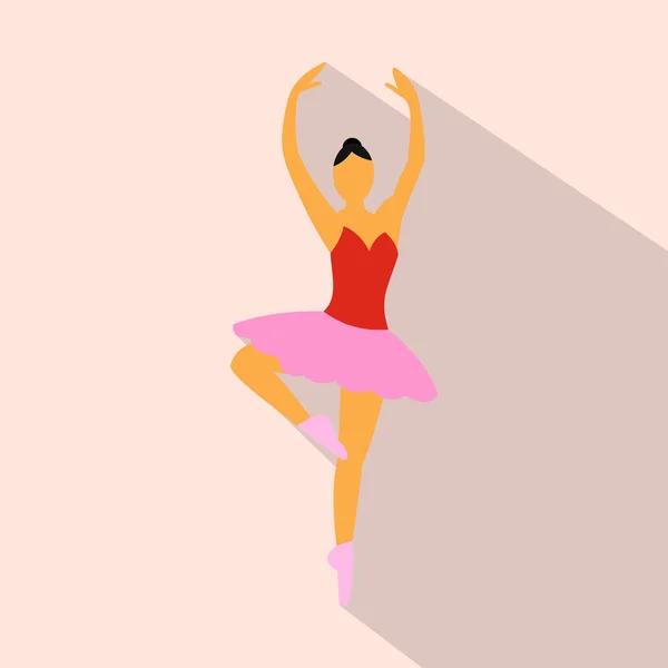 Bailarina icono plano — Vector de stock
