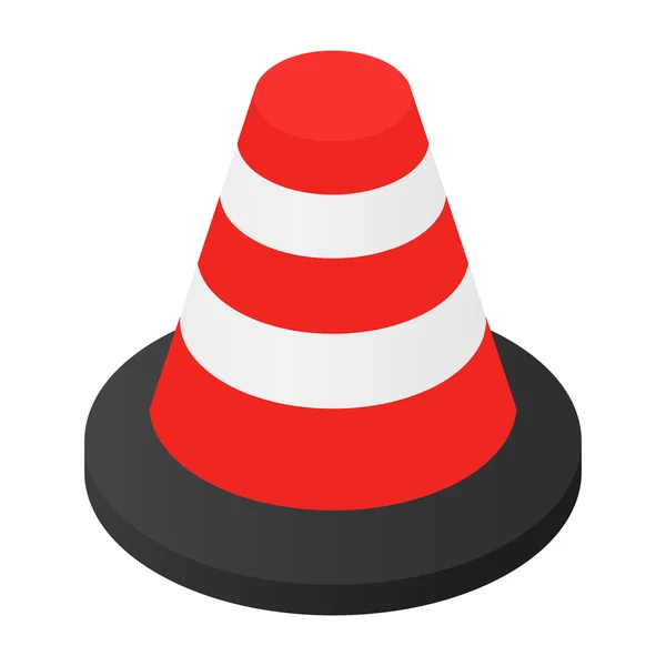 Icona 3d isometrica cono di traffico — Vettoriale Stock
