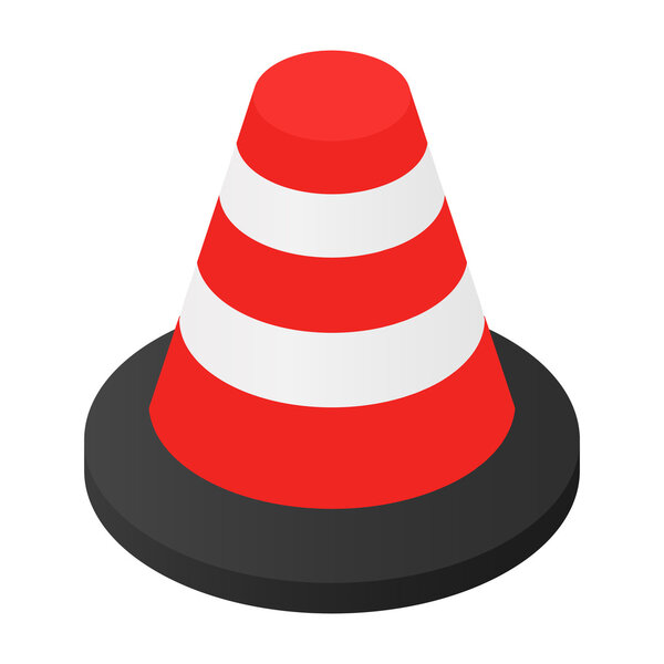 Traffic cone isometric 3d icon