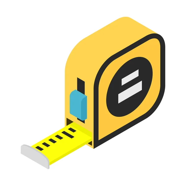 Bauarbeiter messen isometrisches 3D-Symbol — Stockvektor