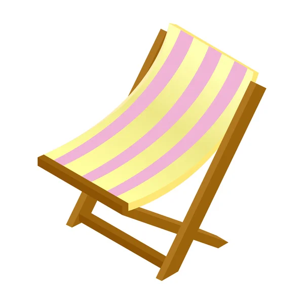 Chaise de madeira lounge isométrico ícone 3d — Vetor de Stock