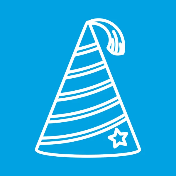 Party kalap vékony vonal ikon — Stock Vector