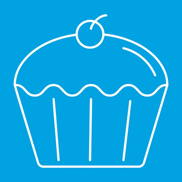 Cupcake dünne Linie Symbol — Stockvektor