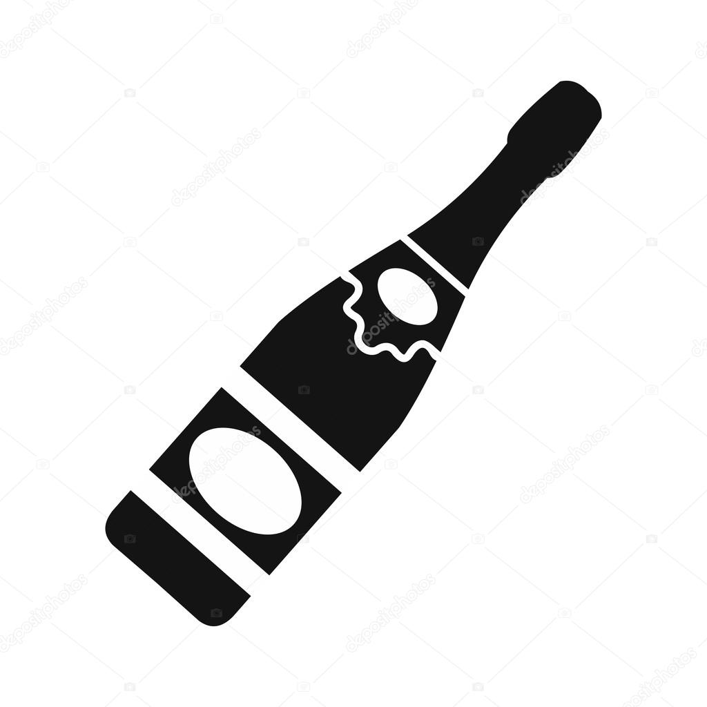 Bottle of champagne simple icon