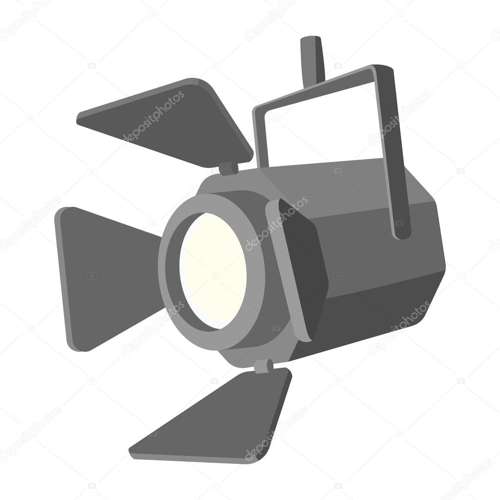 icône de projecteur de lumière illustration de couleur noire image
