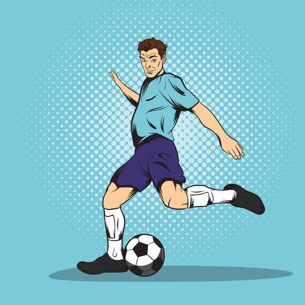 Footballer comics style — Stock Vector