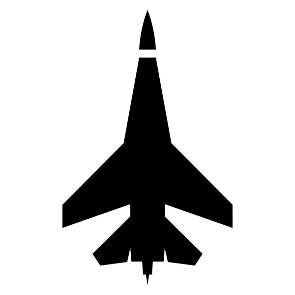 Vuelo avión de combate icono simple — Vector de stock