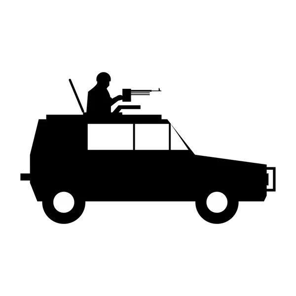 Guerra militar coche icono simple — Vector de stock