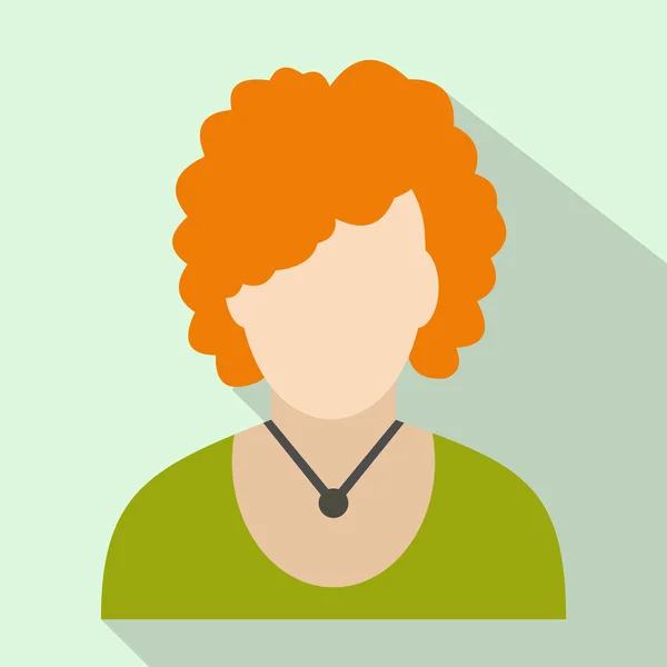 Mujer pelirroja avatar icono — Vector de stock